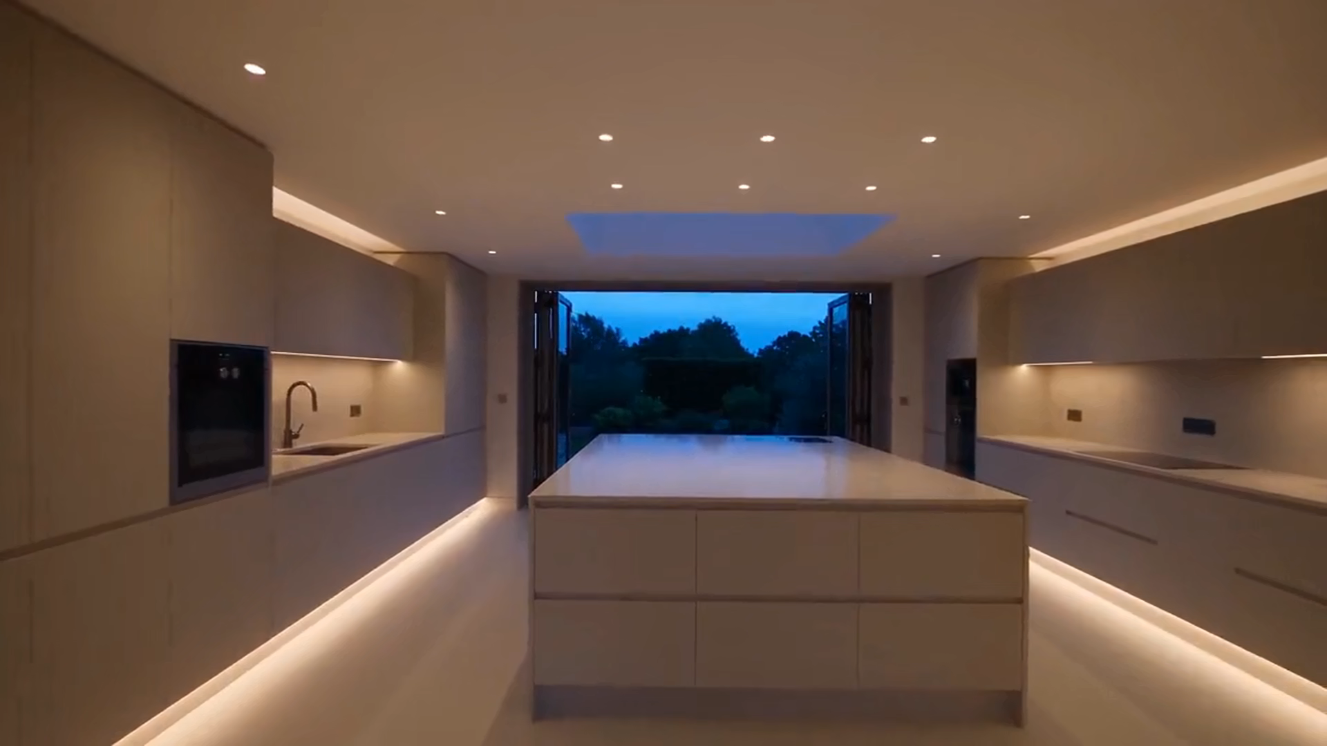 A finished interior, and the electrical work behind it